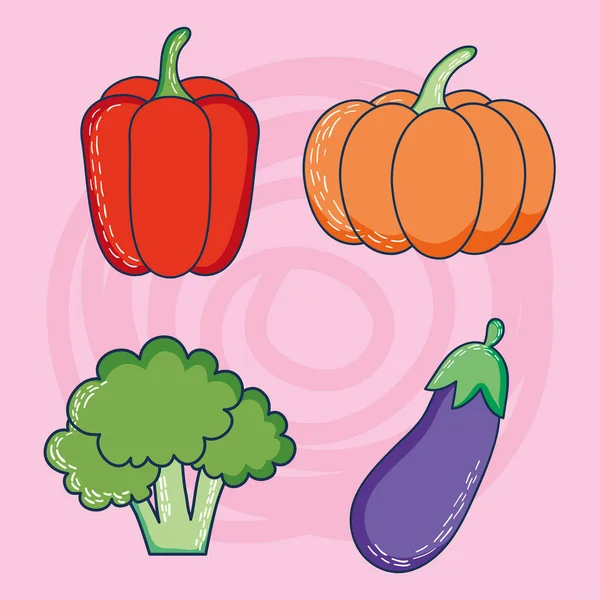 Vegetables icons collection — Stock Vector
