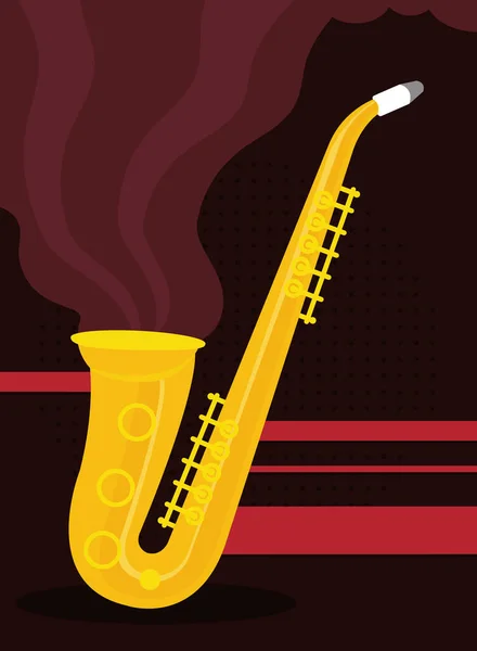 Ilustração musical saxofone —  Vetores de Stock