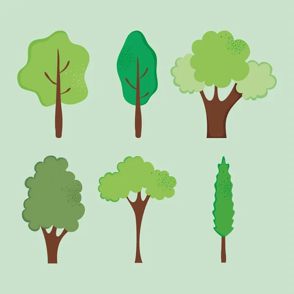 Jeu d'icônes arbres — Image vectorielle