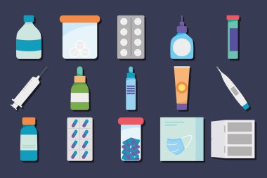 Tıbbi şişeler hazır.