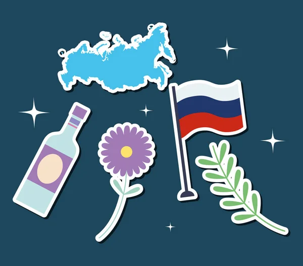 Collezione simboli russi — Vettoriale Stock