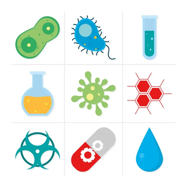 Ensemble d'icônes biotechnologie — Image vectorielle