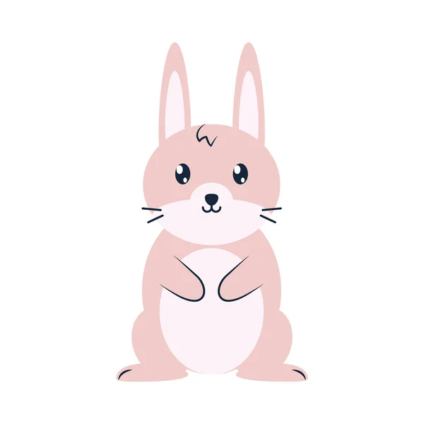 Cute pink rabbit — Stock Vector