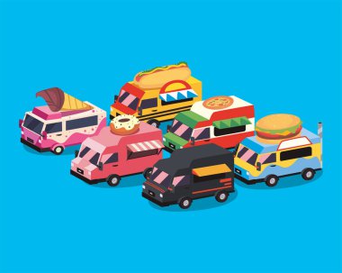 yemek kamyonları sembol koleksiyonu