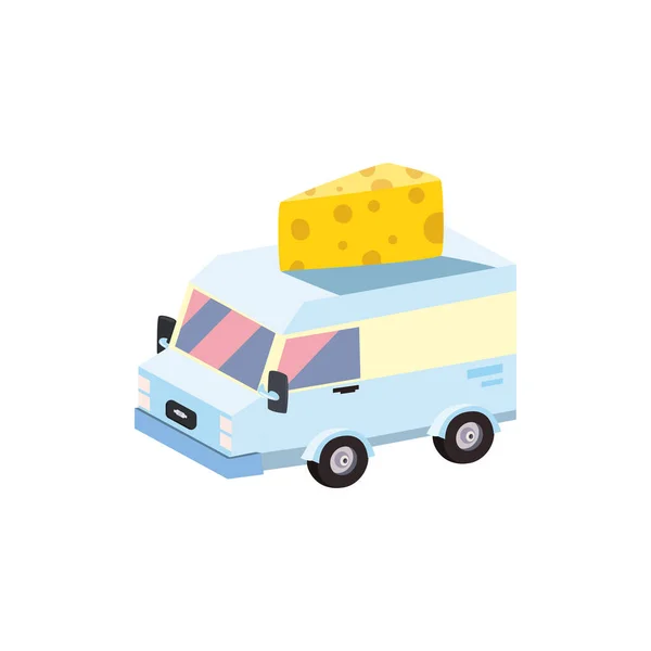 Camion alimentaire fromage — Image vectorielle