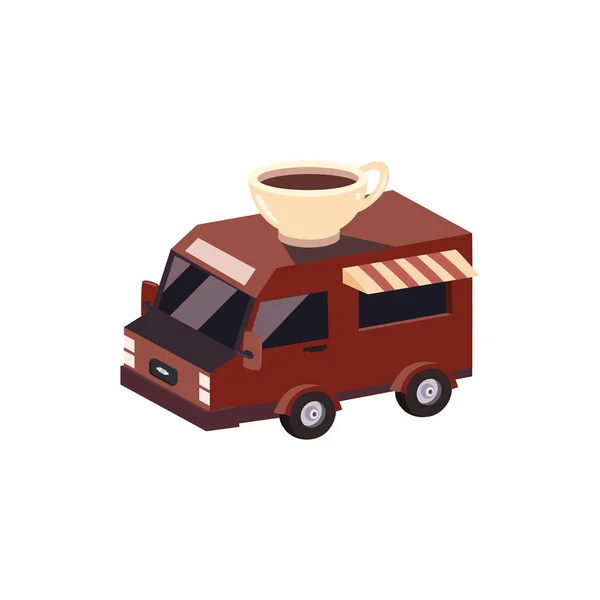 Café boissons camion — Image vectorielle