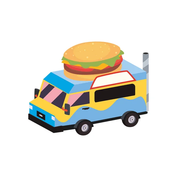 Ciężarówka z jedzeniem hamburger — Wektor stockowy