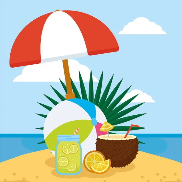 Iconos de verano a disposición — Vector de stock