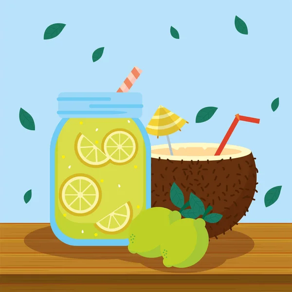 Lemonade and cocktail — Stock Vector