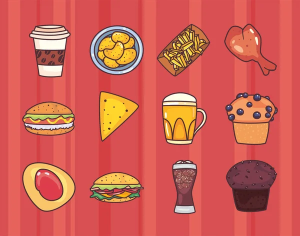 Forfait icône alimentaire — Image vectorielle
