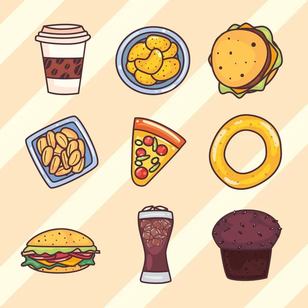 Conjunto de ícone de alimentos — Vetor de Stock