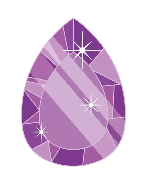 Purple gem stone — Stock Vector