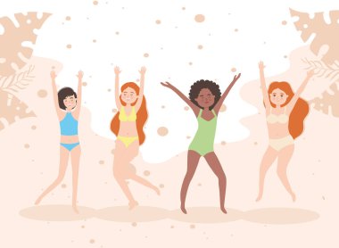 Çeşitlilik kızlar çizgi film