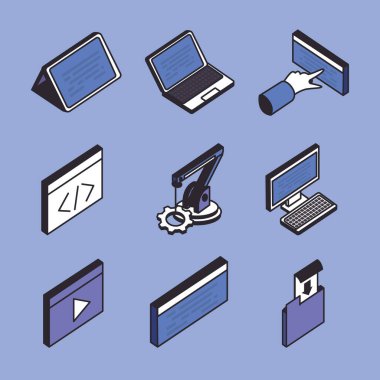 Web geliştirme sembolü seti