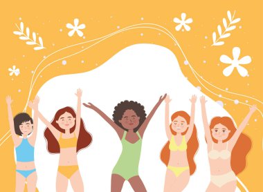 Turuncu arka plandaki kızlar