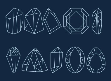 kristal simgesi seti