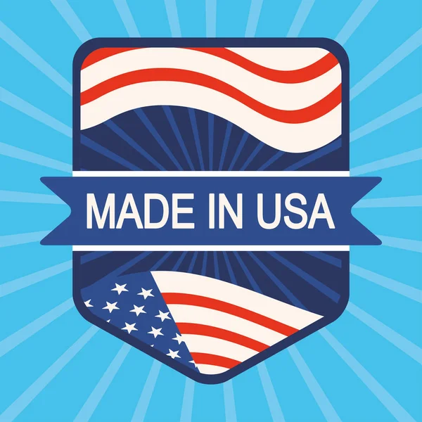 Badge fabriqué aux États-Unis — Image vectorielle