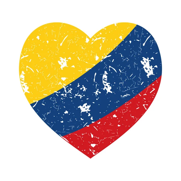 Сердце с флагом Колумбии — стоковый вектор