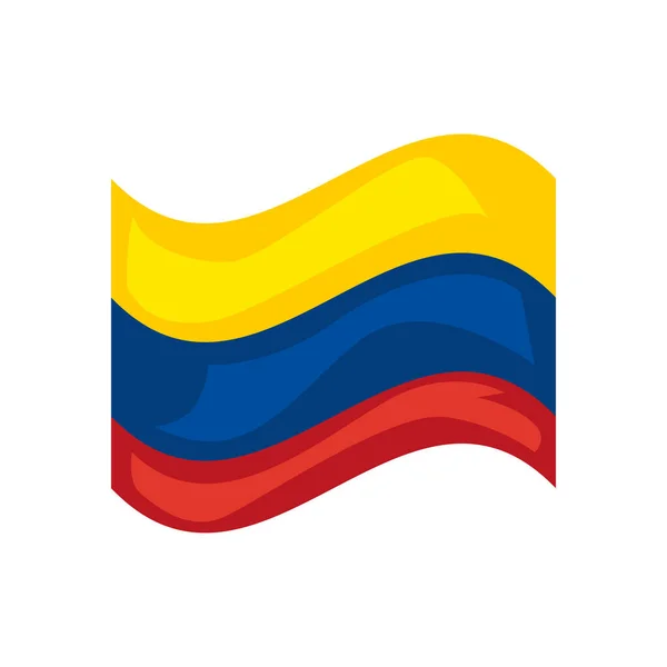 Bandera colombiana ondeando — Vector de stock