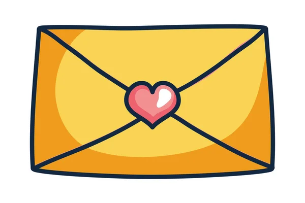 Envelope with heart — Stock Vector