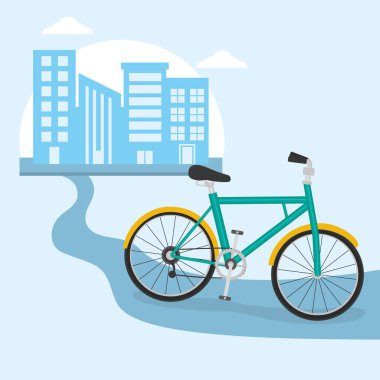 şehir binaları ve bisiklet