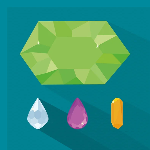 緑色の蛍石と結晶は — ストックベクタ