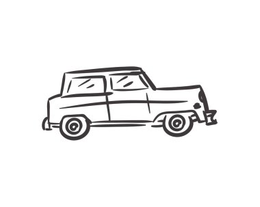 İzole edilmiş el yapımı araba.