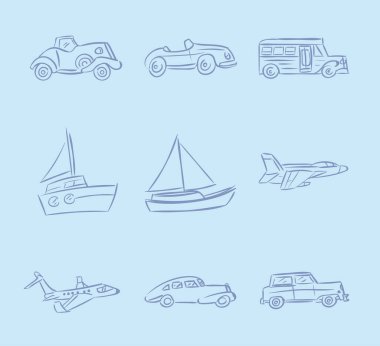 ulaşım simgesi koleksiyonu