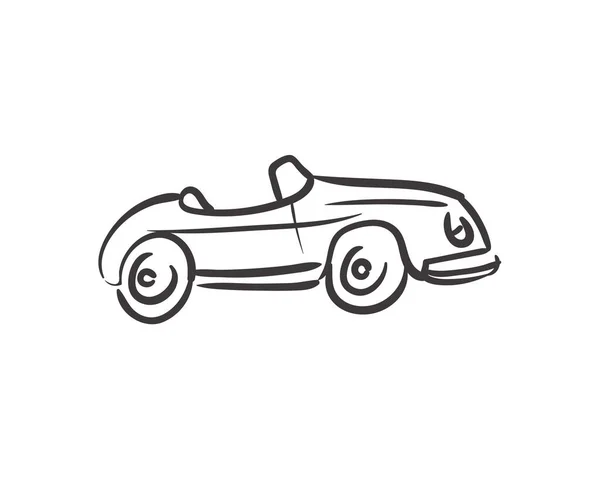 Coche roadster dibujado a mano — Vector de stock