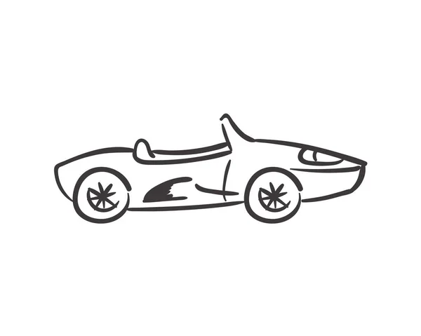 Voiture convertible handrawn — Image vectorielle