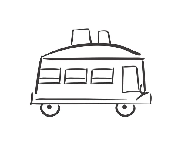 Handrawn camping truck — Stock Vector