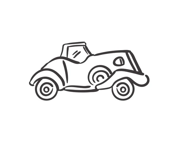 Coche clásico dibujado a mano — Vector de stock