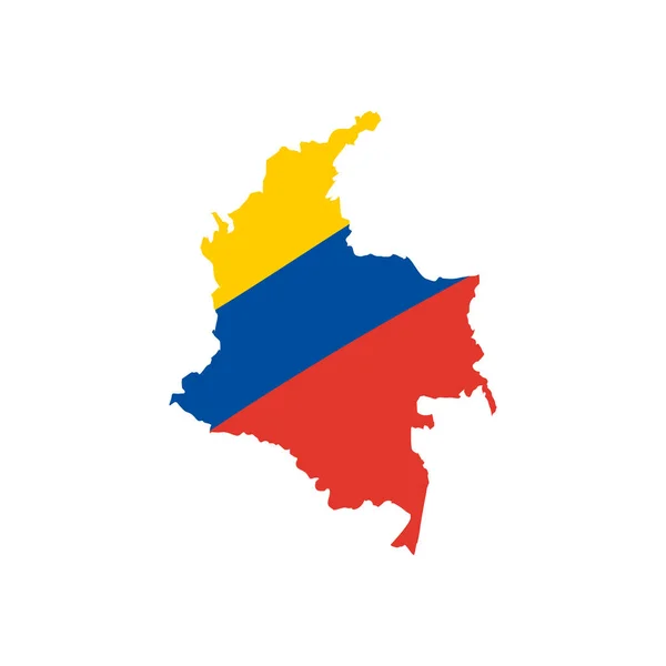 Bandera colombiana en el mapa — Vector de stock