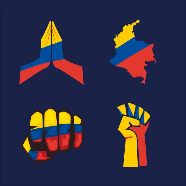 Колумбийский протест против четырёх икон — стоковый вектор