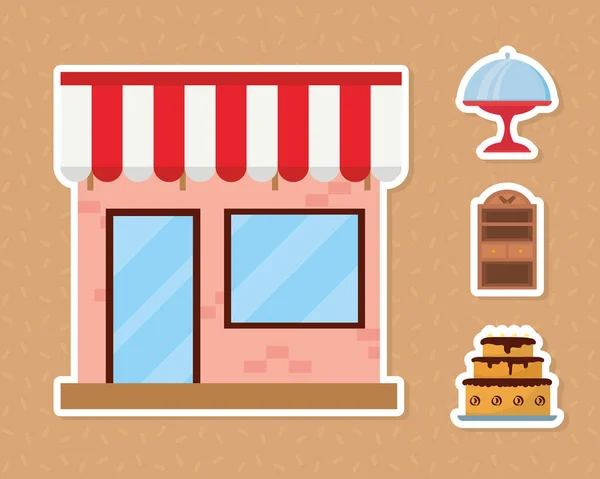 Panadería tienda de diseño — Vector de stock