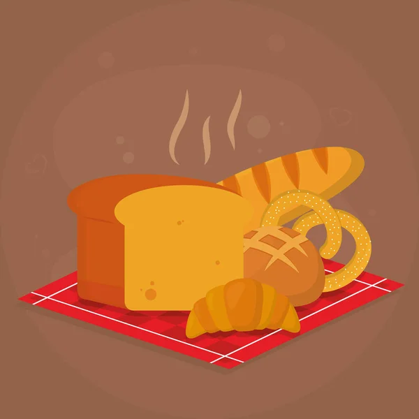 Hot breads illustration — 스톡 벡터