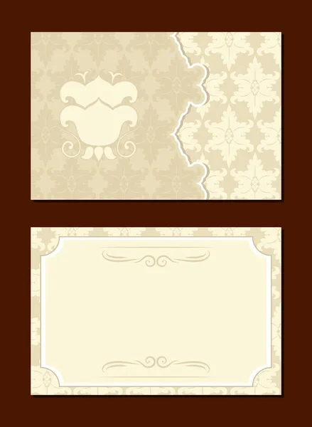 Card with damask ornaments — Vector de stock