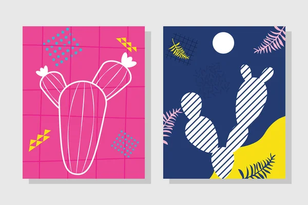 Cactus plantes dessins — Image vectorielle