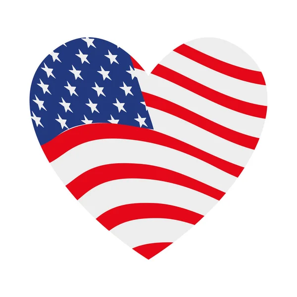 Usa flaga serca — Wektor stockowy