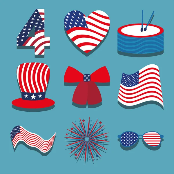 Vlajky a symboly USA — Stockový vektor