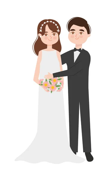 Жених и невеста стоят — стоковый вектор