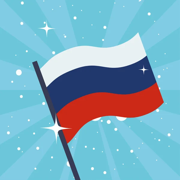 Bandiera russa sventola — Vettoriale Stock