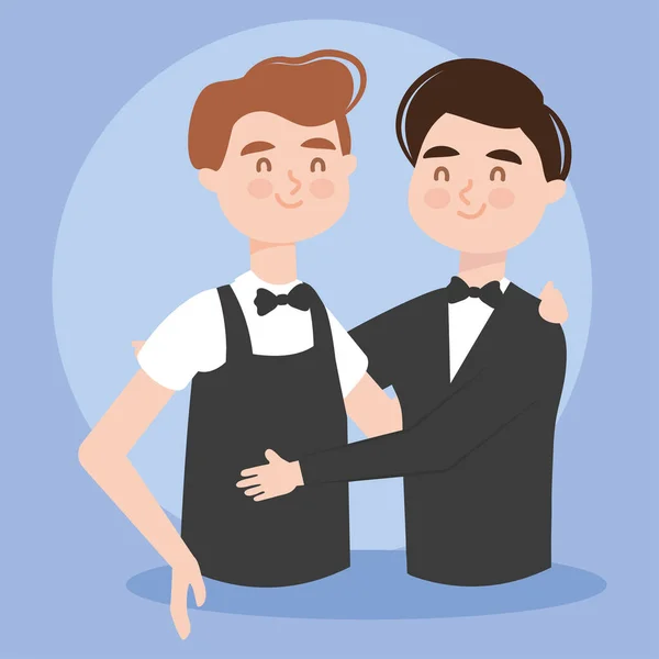 Élégant gay couple — Image vectorielle