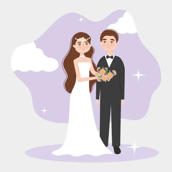 Κομψό ζευγάρι γάμου — Διανυσματικό Αρχείο