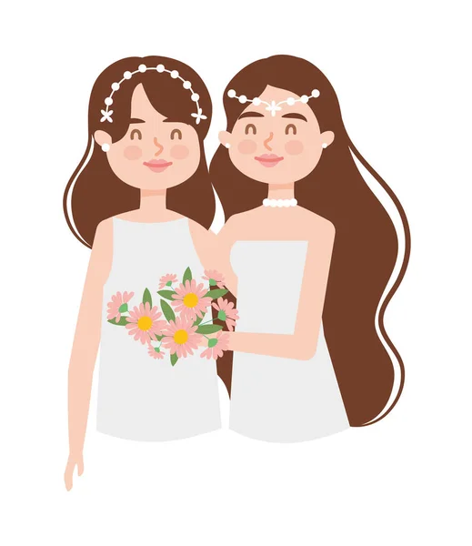 女同性恋新娘设计 — 图库矢量图片