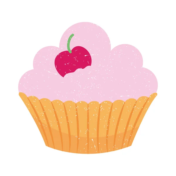 Icône de muffin rose — Image vectorielle