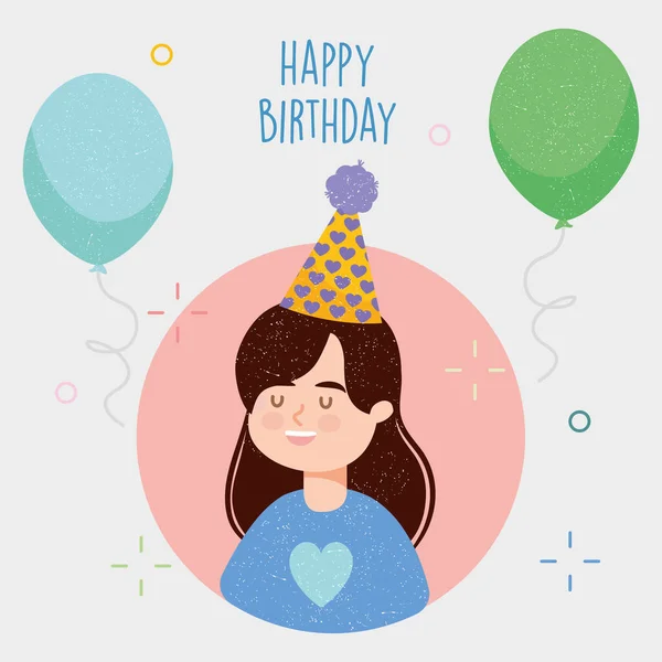 Illustration fille anniversaire — Image vectorielle