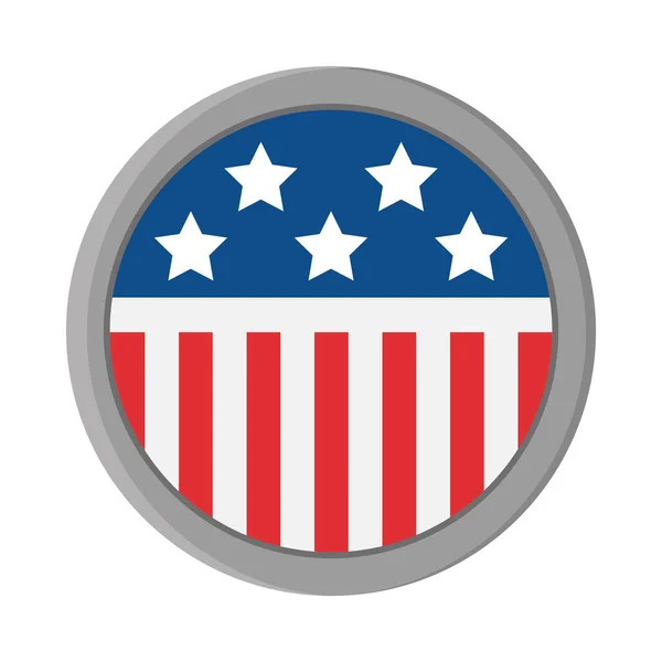 Usa flag button — Stock Vector