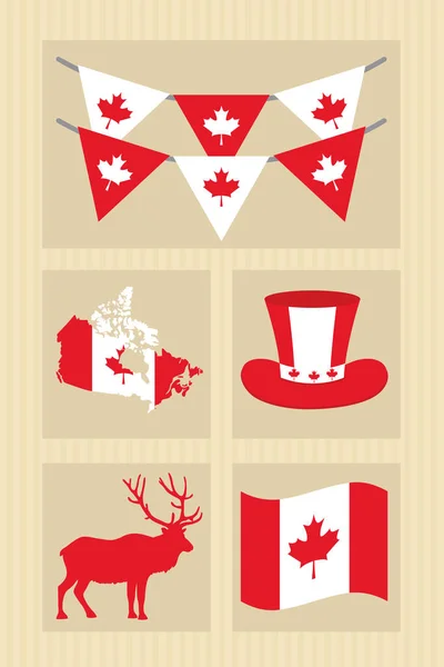 Zestaw symboli kanady — Wektor stockowy