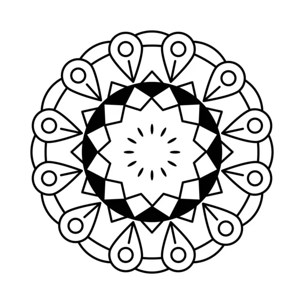 Ornamen mandala geometris - Stok Vektor